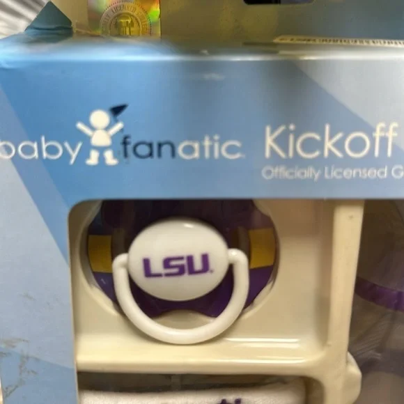 Kick off collection LSU. Pacifier. Bib and bottle new in box - Picture 2 of 5